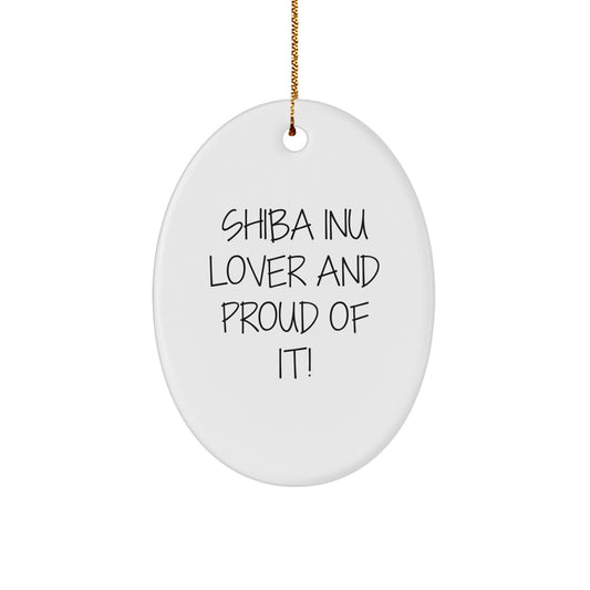 Shiba Inu Dog Lover Gifts for Men - Funny Oval Ornament, Shiba Inu Dog Christmas Unique Gifts from Friends - Image 1