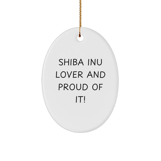 Funny Shiba Inu Dog Lover Gifts from Friends Men Women Family - Shiba Inu Dog Oval Ornament for Christmas Unique Presents - Image 1