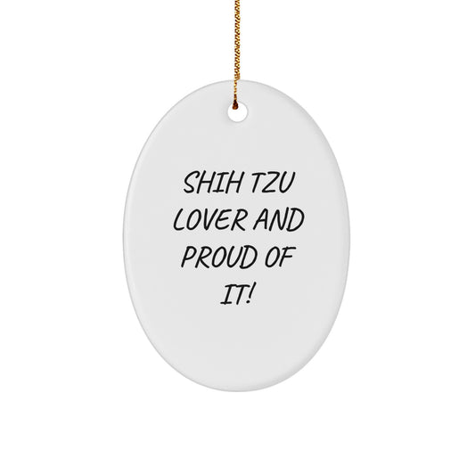 Funny Shih Tzu Dog Lover Gifts for Men Women Friends Family from Shih Tzu Fan - Shih Tzu Christmas Unique Gifts Oval Ornament - Shih Tzu Dog Decorative - Image 1