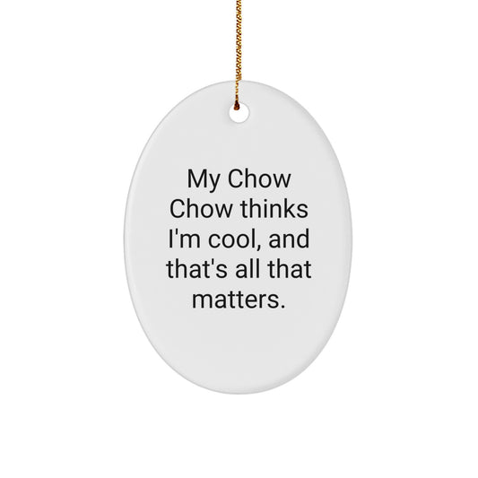 Funny Chow Chow Dog Oval Ornament Gifts from Friends for Christmas Decoration - Image 1
