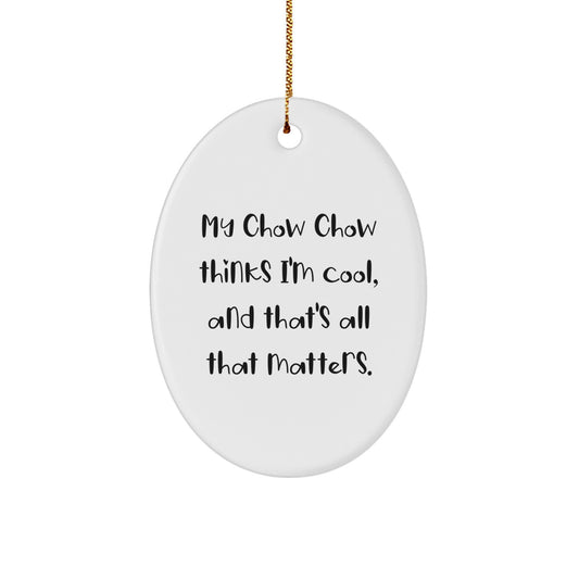 Chow Chow Dog Oval Ornament Funny Gifts from Friends and Family for Christmas - Image 1