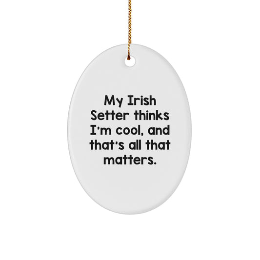 Irish Setter Dog Oval Ornament, Funny Irish Setter Dog Gifts for Men, Christmas Unique Decorations, Oval Ornament Gifts from Friends to Family - Image 1