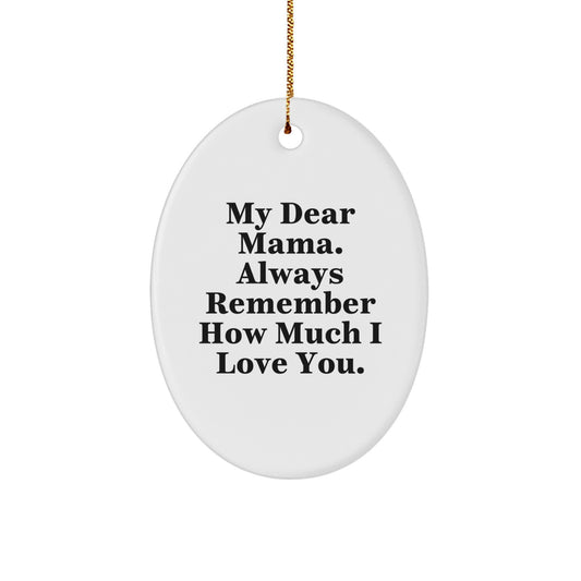 Christmas Gift Oval Ornament for Mom Present – White Mama Keepsake - Image 1