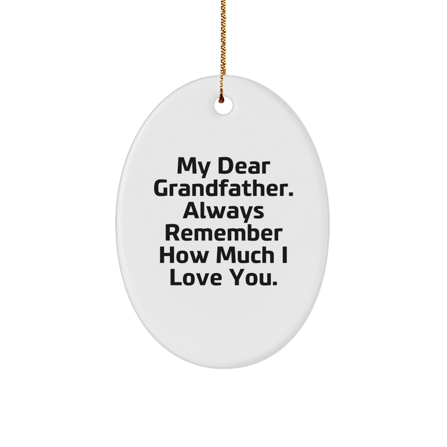 Grandfather Keepsake White Oval Christmas Ornament for Him Gift - Image 1