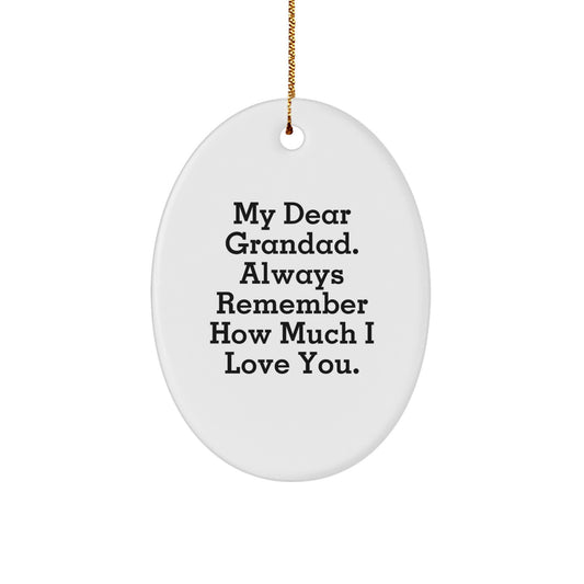 Funny Grandad Oval Ornament Gifts from Family, Grandad Christmas Unique Decorations, Lovely Grandad Oval Ornament Quotes for Grandad - Image 1