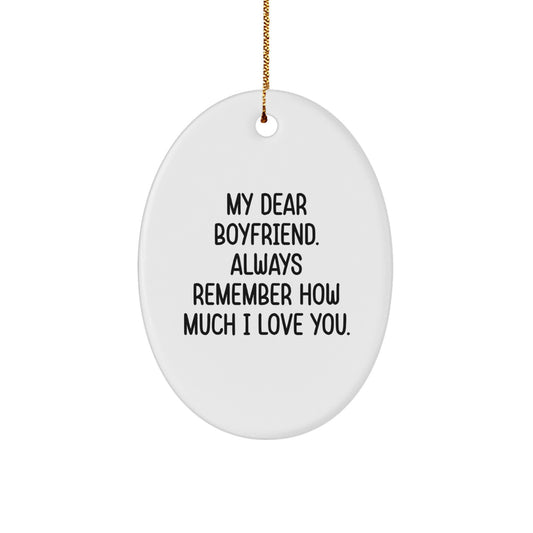 Boyfriend Keepsake Christmas Ornament for Him Love Message Gift - Image 1