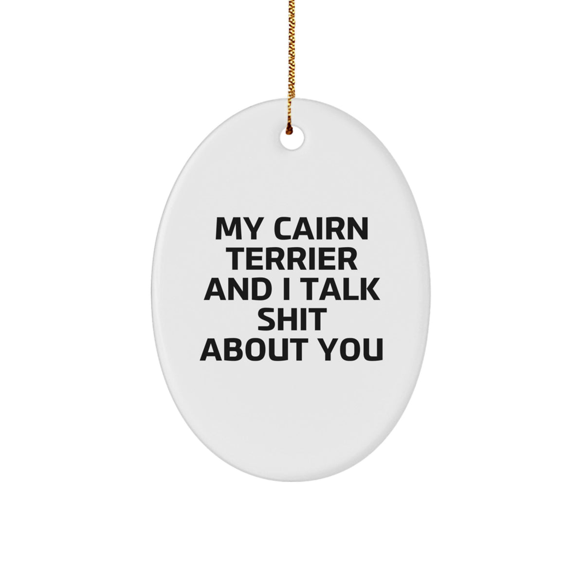 Oval Cairn Terrier Christmas Ornament for a Best Friend Companion Gift - Image 1