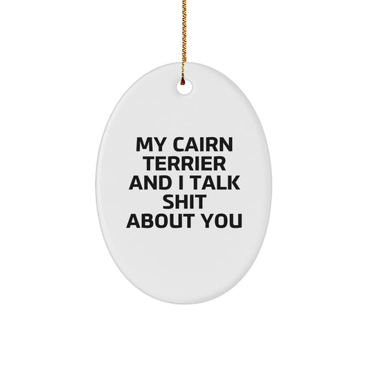 Oval Cairn Terrier Christmas Ornament for a Best Friend Companion Gift - Image 1