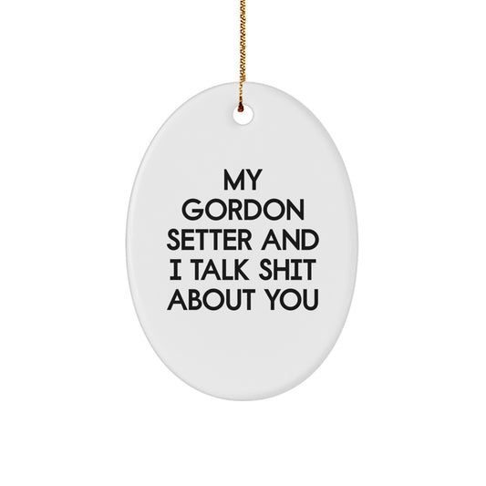 Funny Gordon Setter Dog Oval Ornaments Gifts from Friends for Christmas - Image 1
