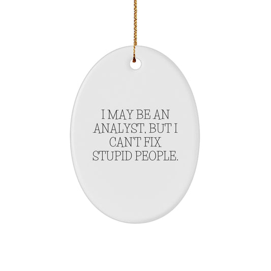 Funny Analyst Oval Ornament Gifts from Men, Women, Friends, Coworkers, Family for Analyst, Men, Women, Friends, Coworkers, Family - Christmas Unique Gifts - Image 1