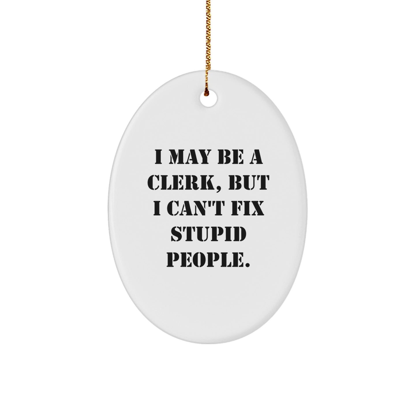 Clerk Oval Ornament Christmas Gift for Coworkers Idea - Image 1