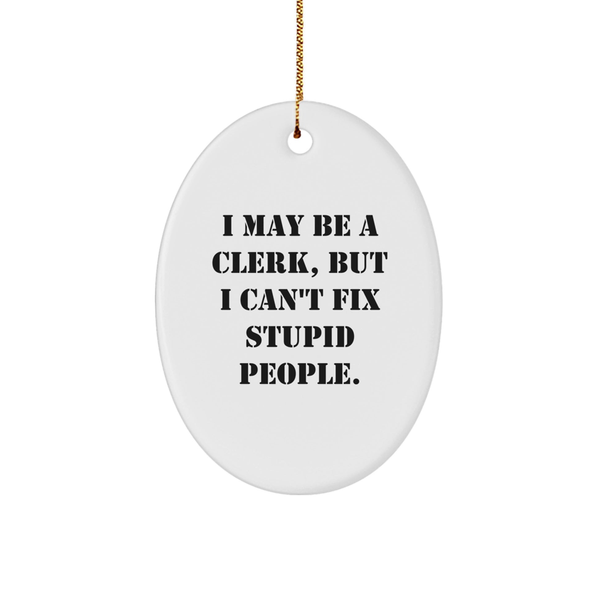 Clerk Oval Ornament Christmas Gift for Coworkers Idea - Image 1