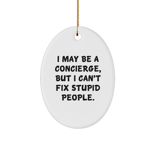 Oval Concierge Christmas Ornament for Coworkers Gift - Image 1