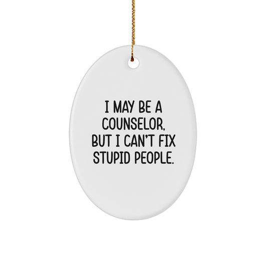 Christmas Gift for Her Counselor Oval Ornament Present - Image 1