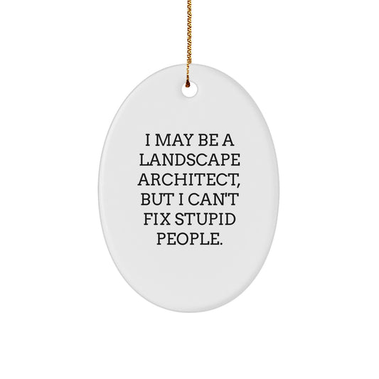 Christmas Gift for Her Landscape Architect Oval Ornament Present - Image 1