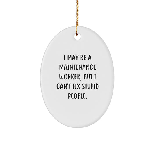 Maintenance Worker Christmas Ornament for Him Keepsake Gift Funny - Image 1