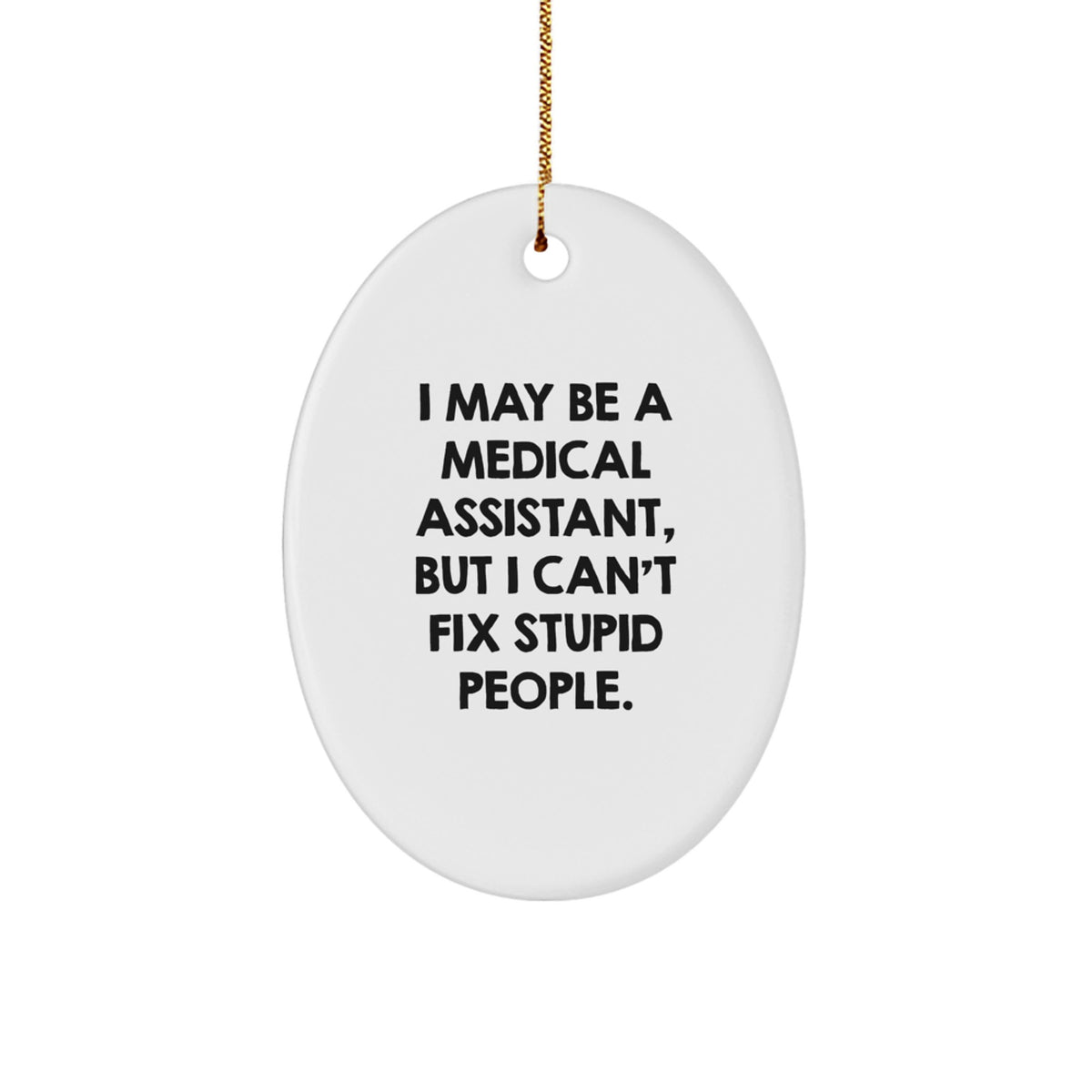 White Oval Christmas Ornament Idea Gift for Coworkers Medical Assistant - Image 1