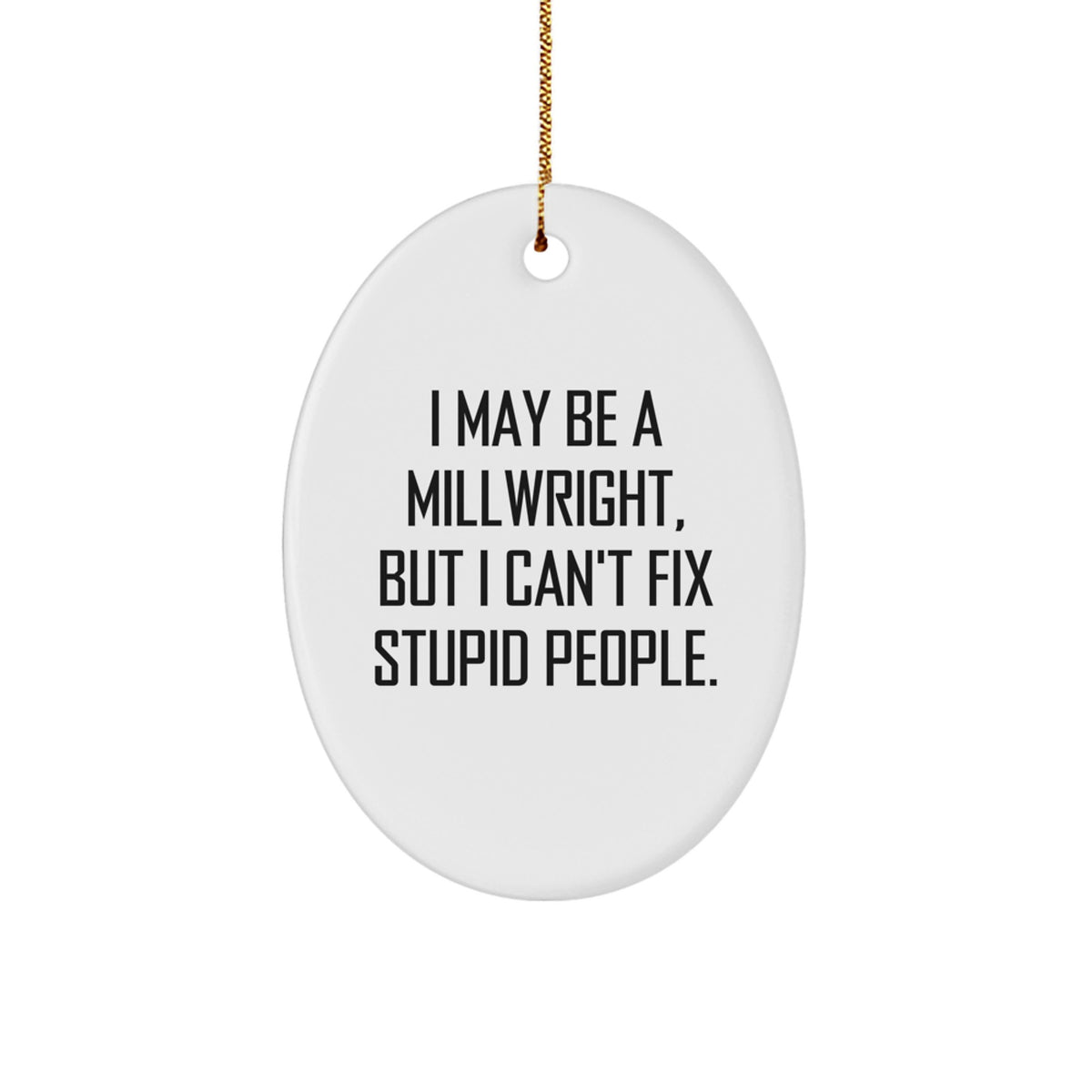 Millwright Keepsake Durable White Christmas Ornament for Him Gift - Image 1