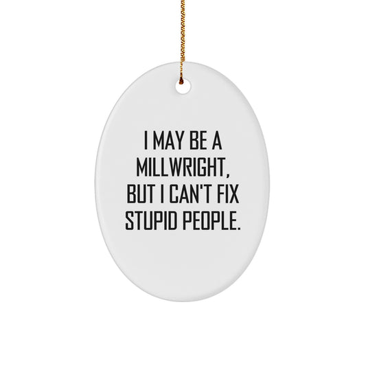 Millwright Keepsake Durable White Christmas Ornament for Him Gift - Image 1