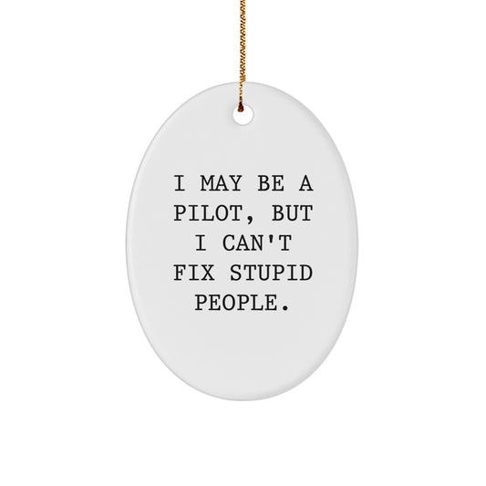Quirky Pilot Christmas Ornament Novelty for Friends Gift Bright Fun - Image 1