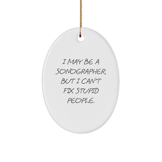 Sonographer Favorite Bright Oval Christmas Ornament for Kids Gift - Image 1