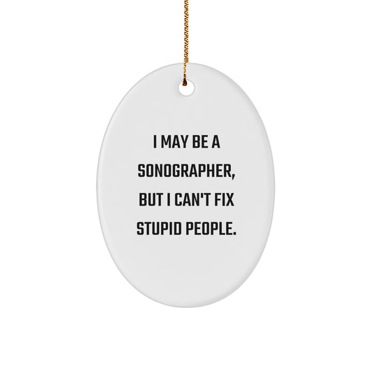 Sonographer Oval Christmas Ornament Idea for Coworkers Gift - Image 1