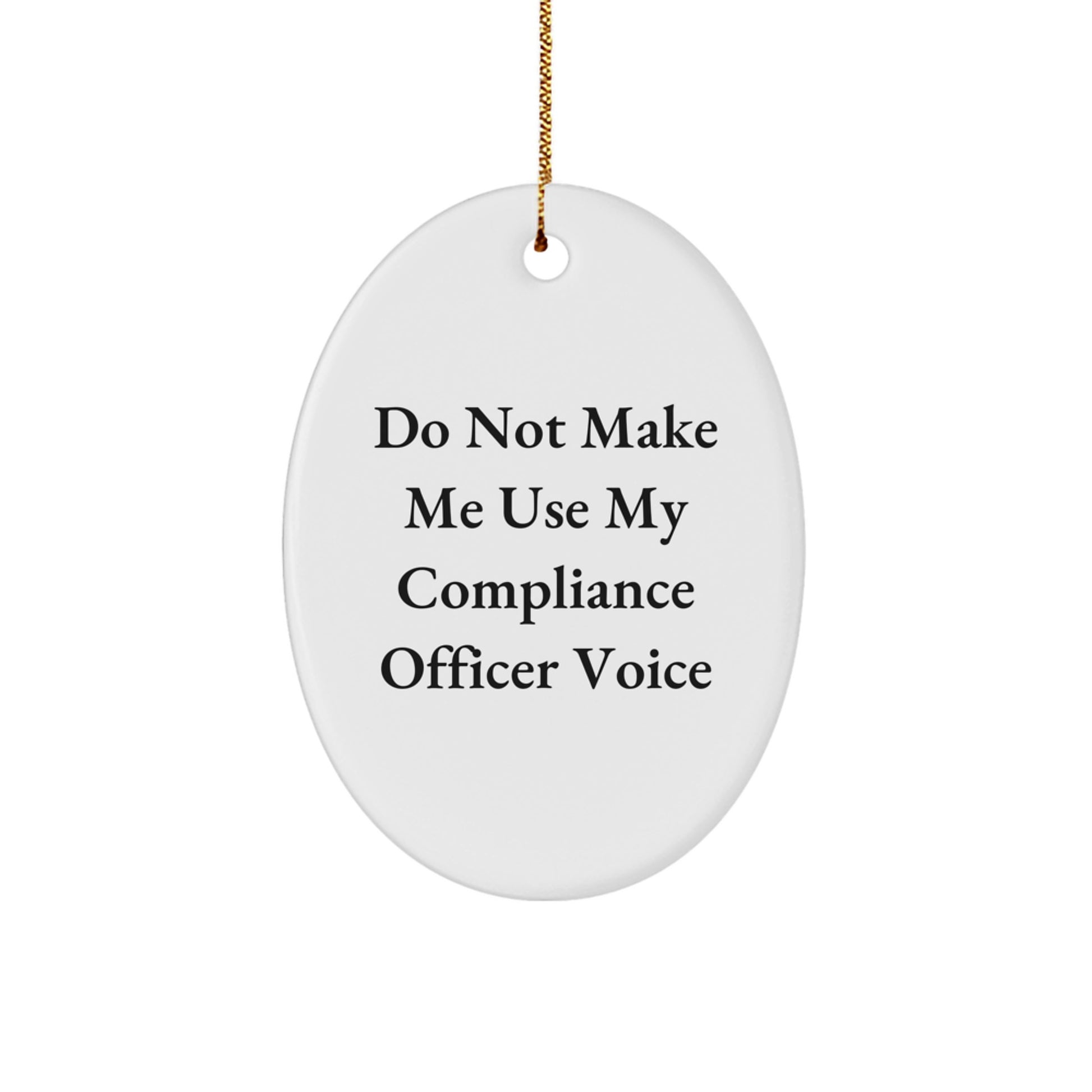 Funny Compliance Officer Gifts for Men Christmas Unique Oval Ornaments for Office Space - Image 1