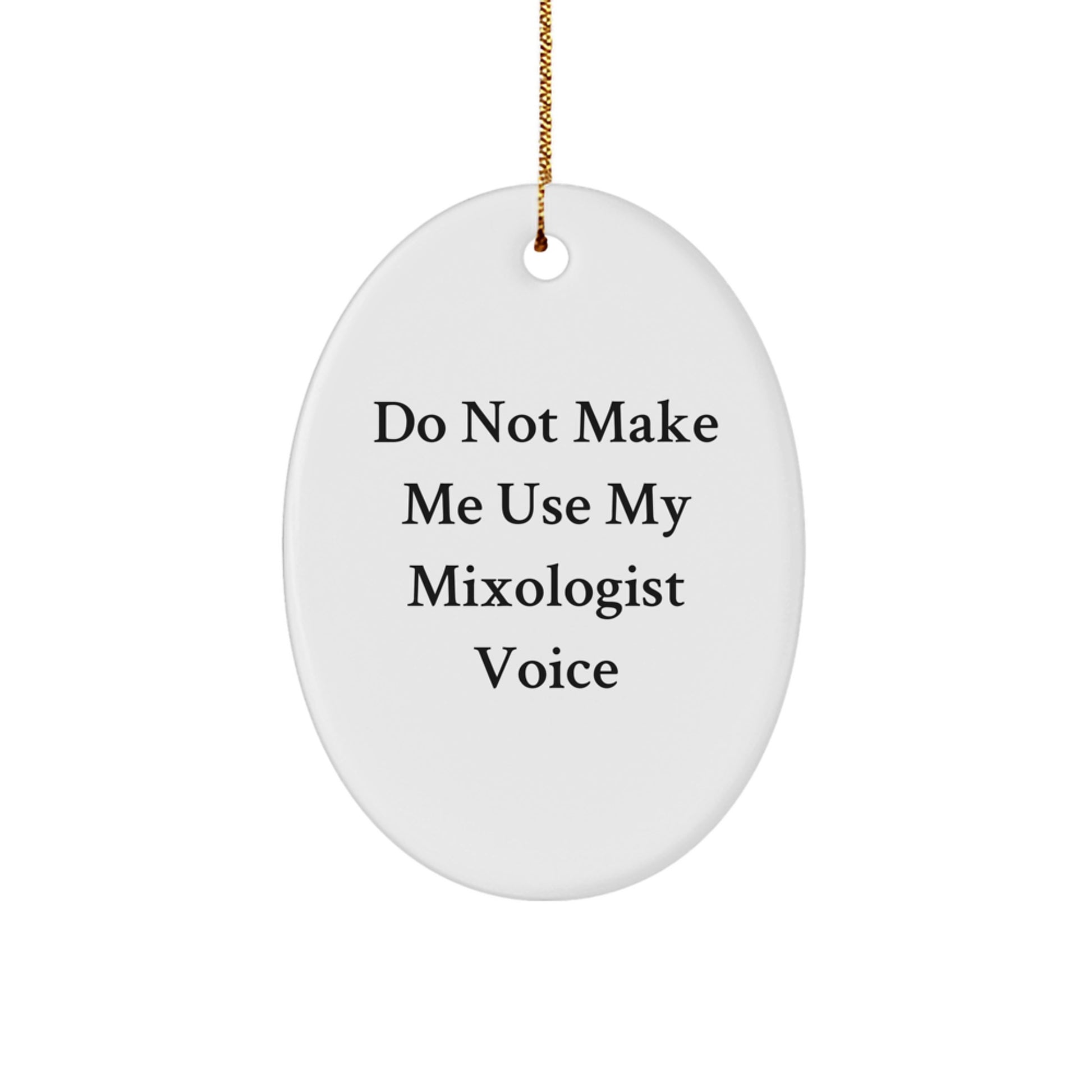 Christmas Gift Oval Ornament for Her Present Mixologist - Image 1
