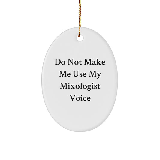 Christmas Gift Oval Ornament for Her Present Mixologist - Image 1