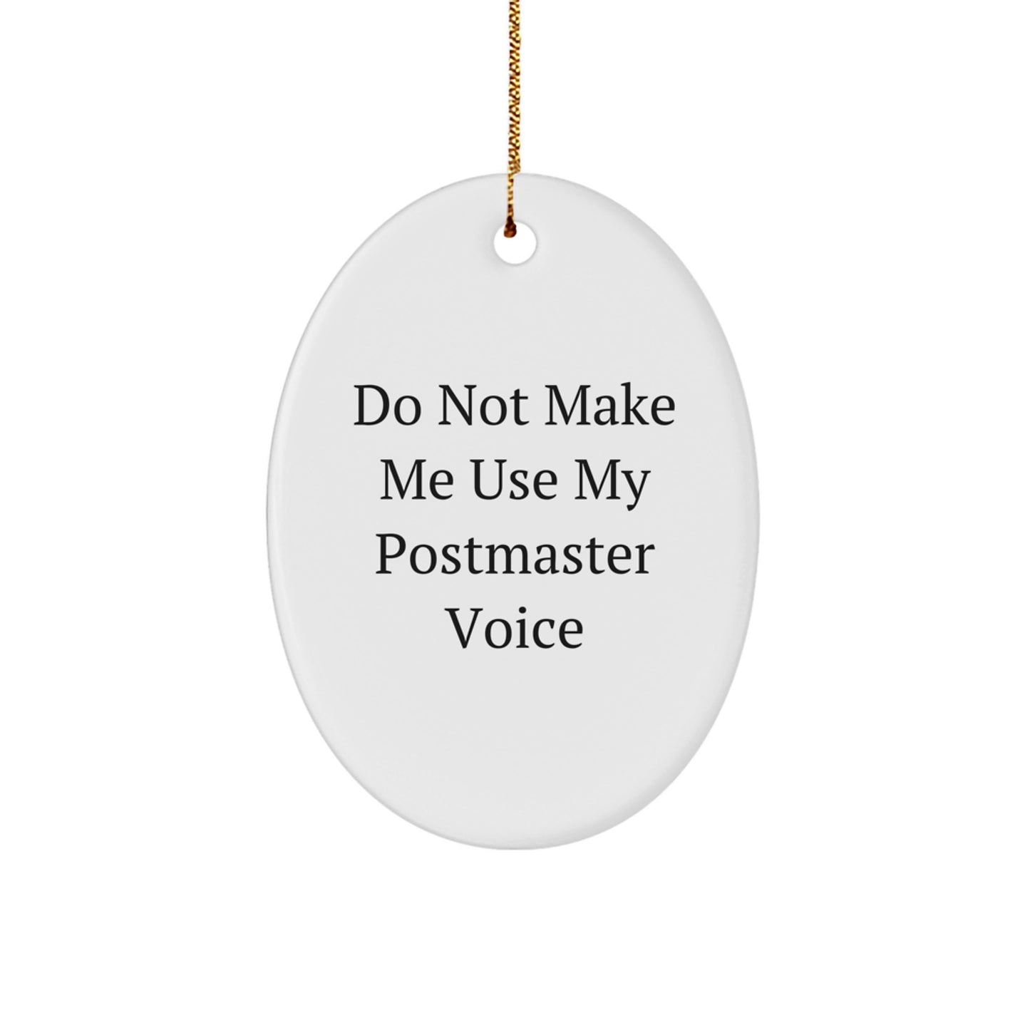 Funny Postmaster Gifts for Men, Oval Ornament Decorations for Christmas Unique Gifts from Friends, Family, Coworkers - Image 1