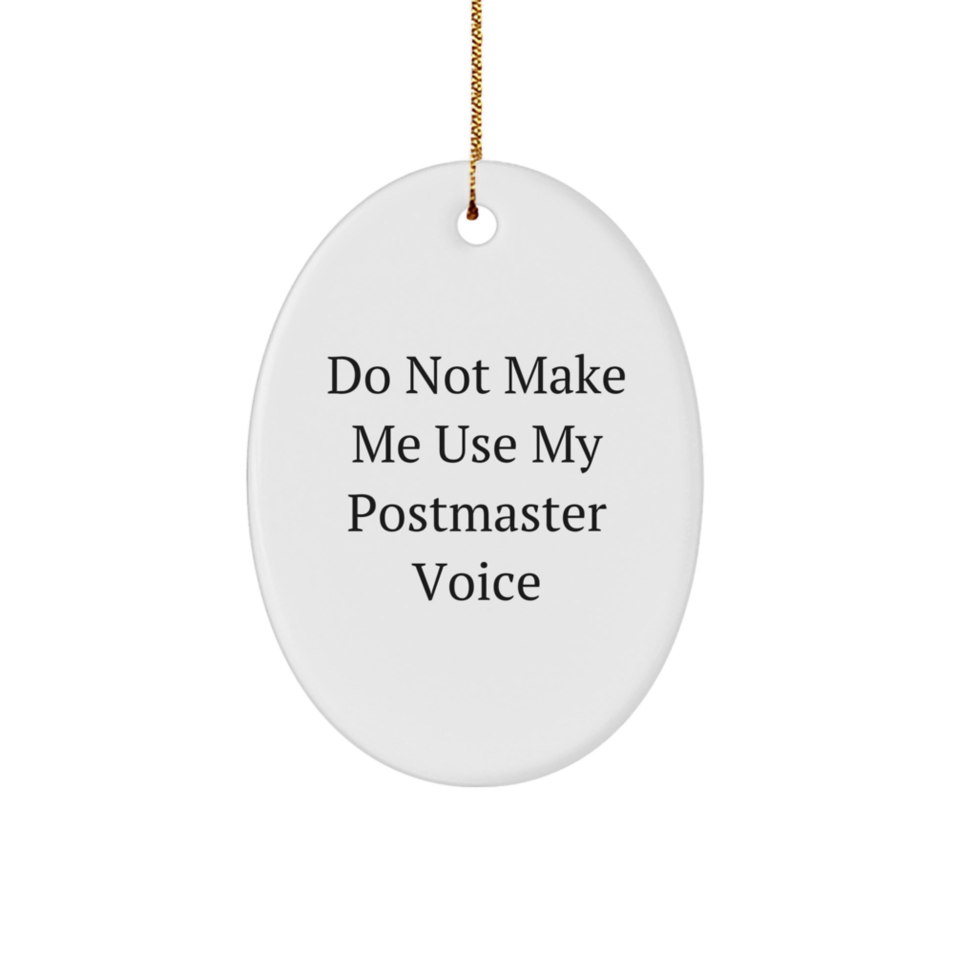 Funny Postmaster Gifts for Men, Oval Ornament Decorations for Christmas Unique Gifts from Friends, Family, Coworkers - Image 1