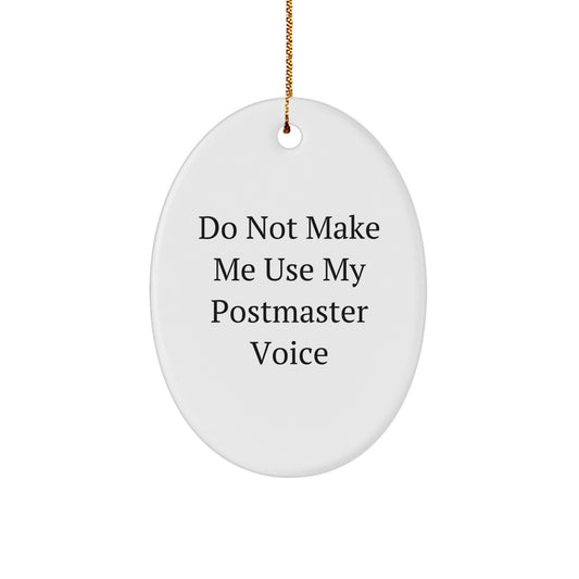 Funny Postmaster Gifts for Men, Oval Ornament Decorations for Christmas Unique Gifts from Friends, Family, Coworkers - Image 1