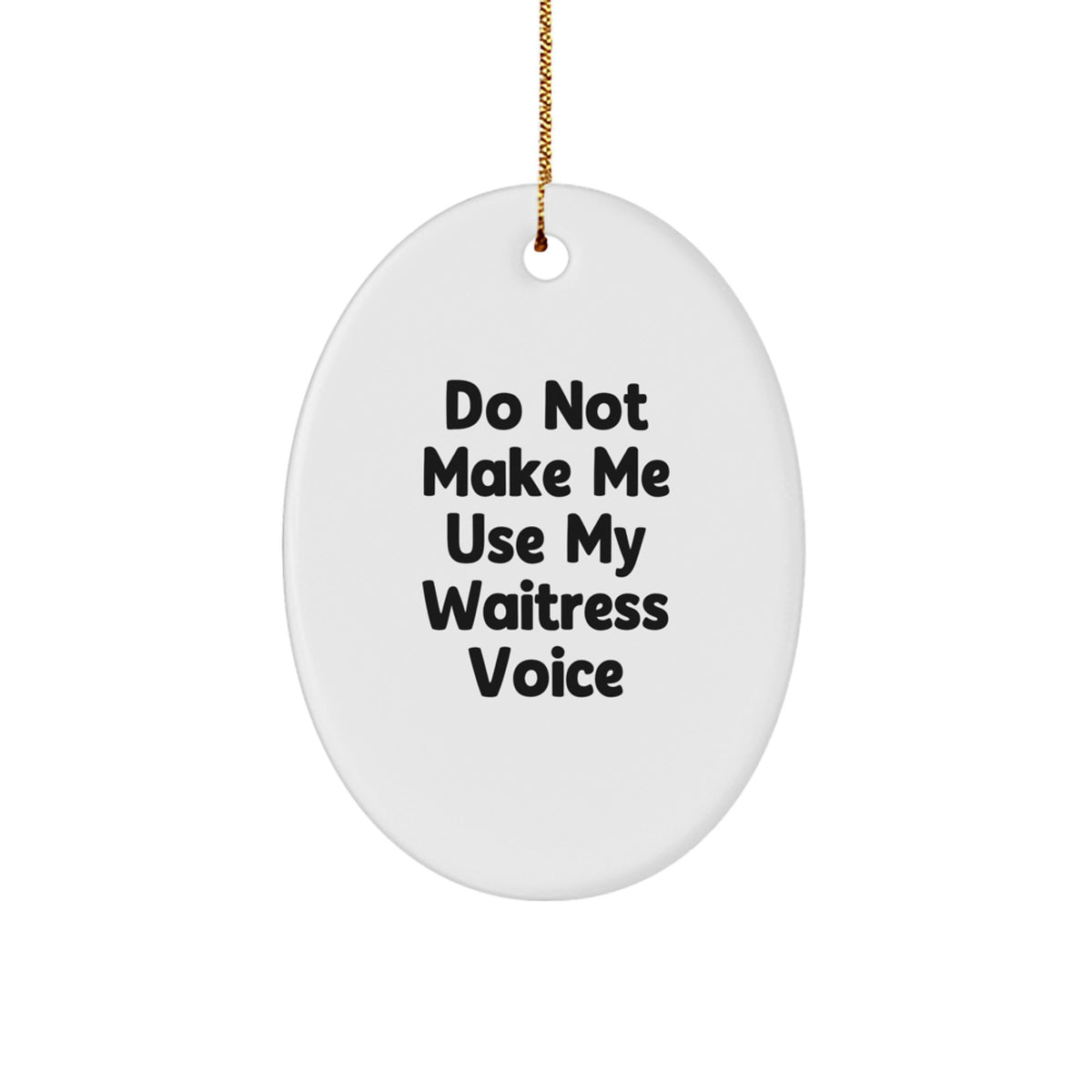 Christmas Gift for Her Waitress Oval Ornament Present - Image 1