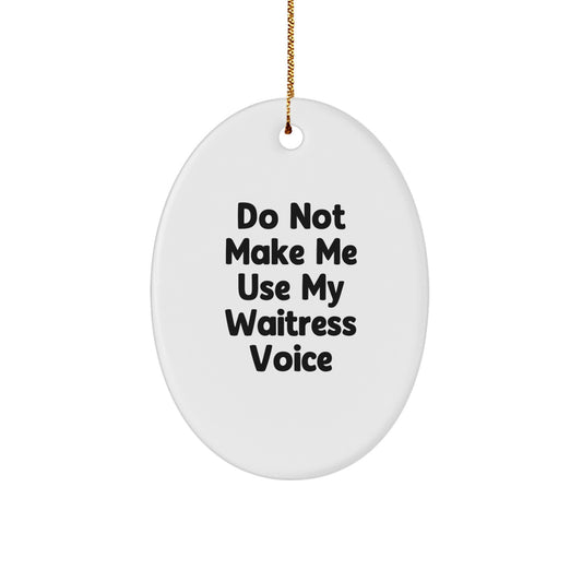 Christmas Gift for Her Waitress Oval Ornament Present - Image 1