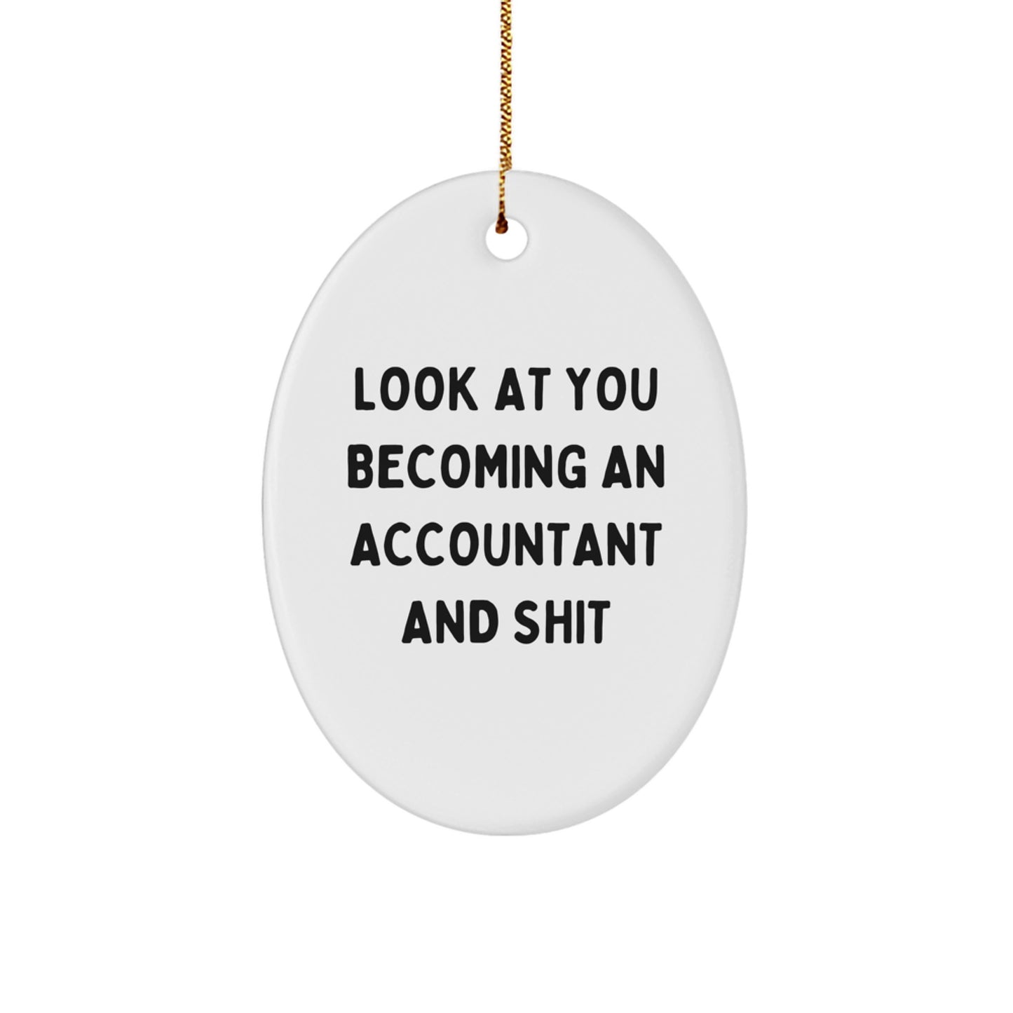 Christmas Gift for Her Accountant Oval Ornament Present - Image 1