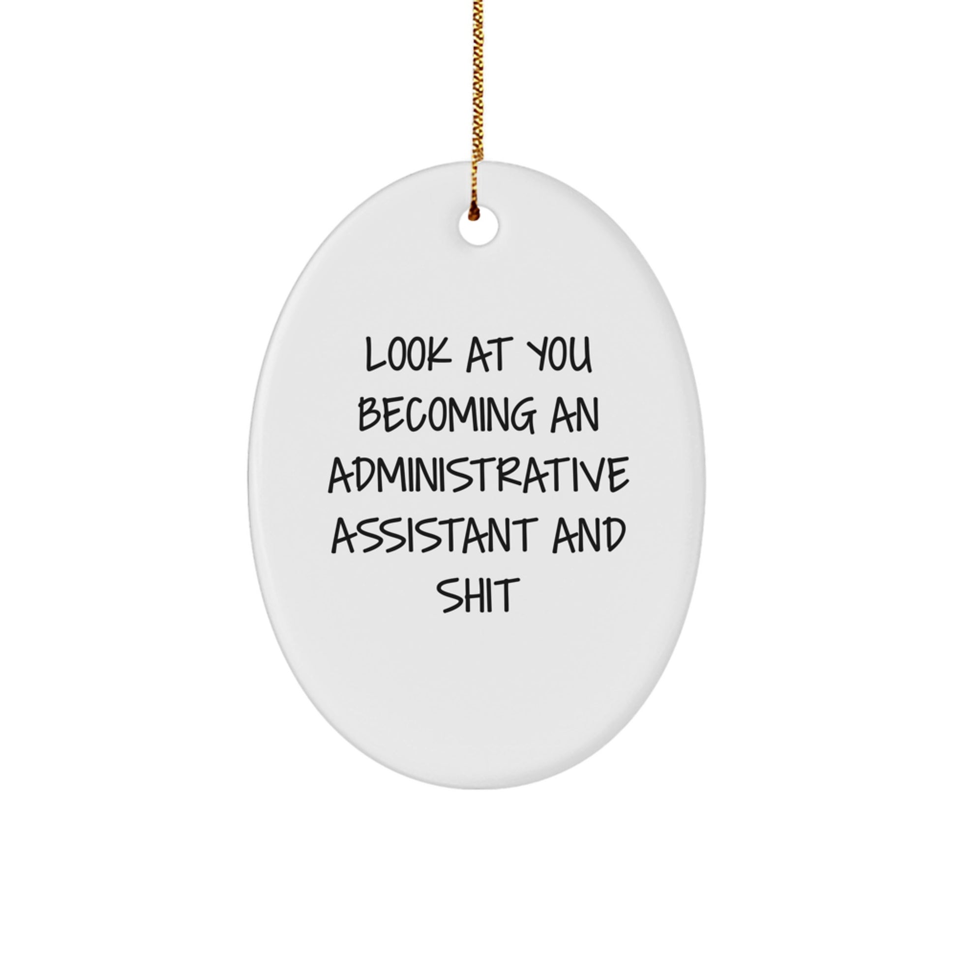 Funny Administrative Assistant Oval Ornament Gifts from Coworkers, Employees, Friends - Celebrate Christmas Unique - Image 1