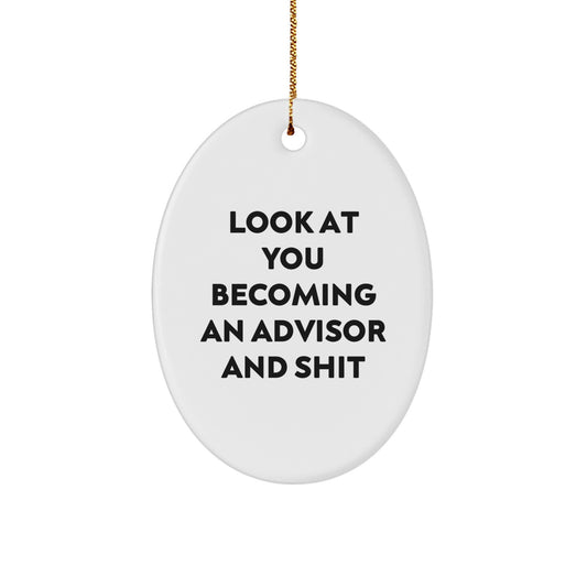 Sarcastic Advisor Christmas Ornament Look At You Gift for Friends - Image 1