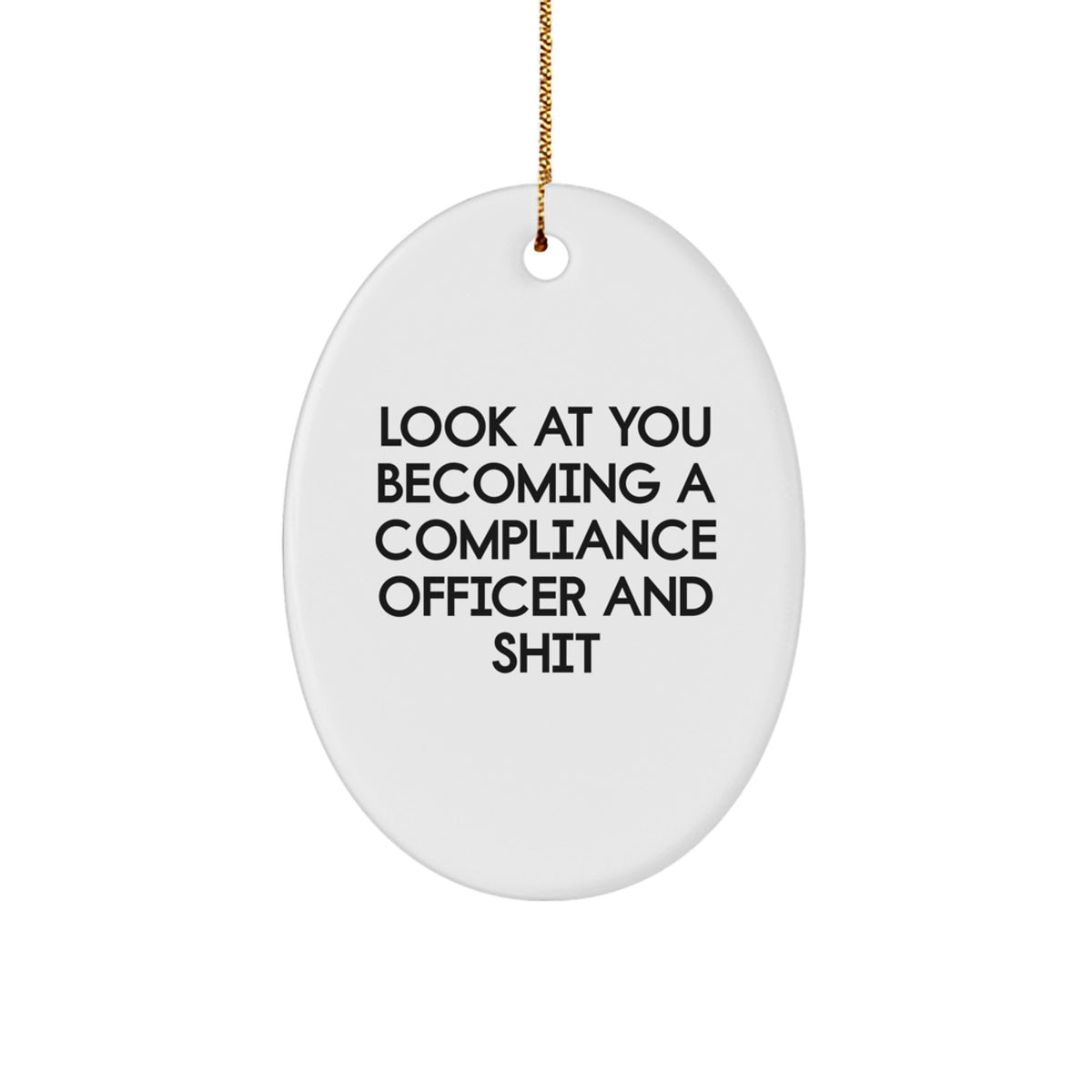 Christmas Unique Gift for Her Compliance Officer Oval Ornament Present - Image 1