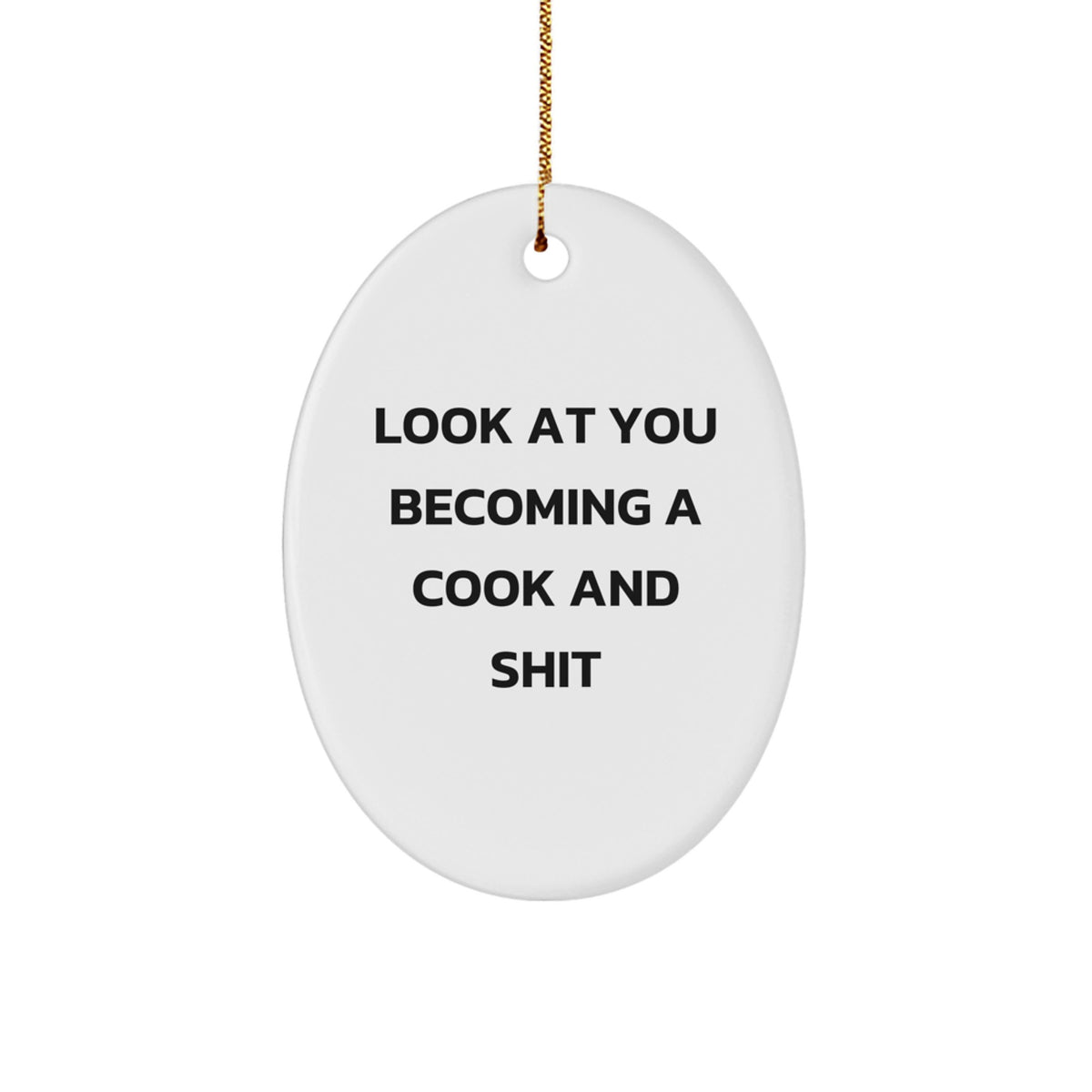 Cook Christmas Unique Gift Oval Ornament for Coworkers Idea Look At You - Image 1