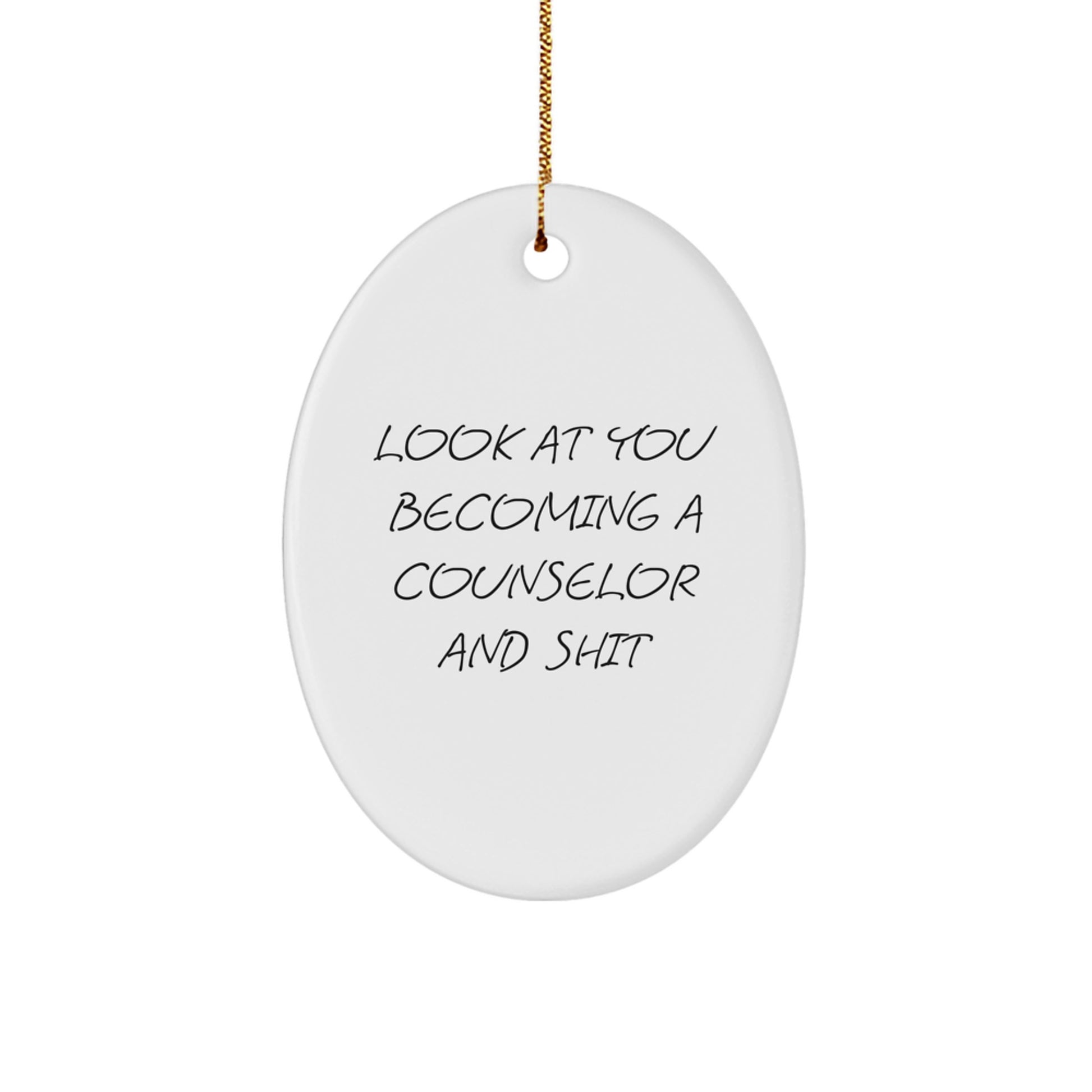 Funny Counselor Gifts from Men to Friends, Oval Ornament for Counselor at Christmas Unique Gifts - Image 1