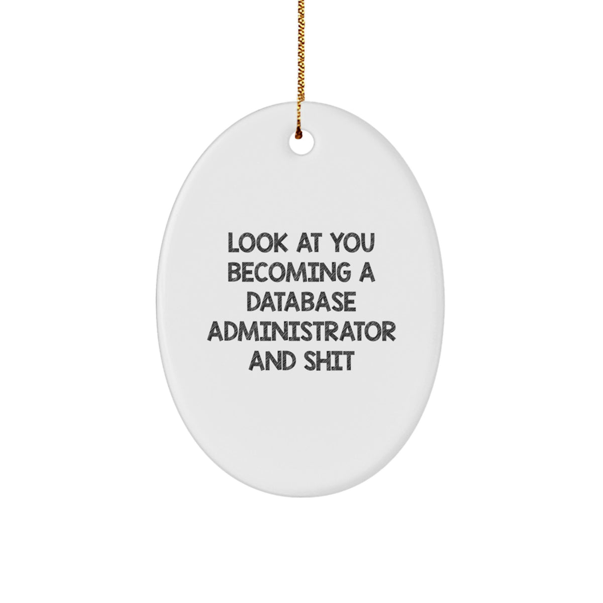 Funny Database Administrator Oval Ornament, Gifts for Database Administrator Friends, Unique Christmas Decorations, Oval Ornament from Friends - Image 1