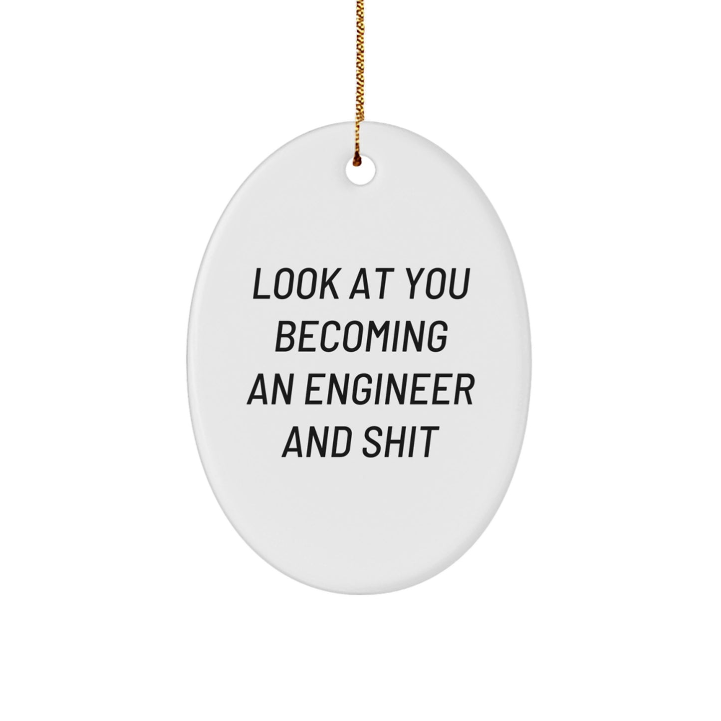 Funny Engineer Oval Ornament Gifts for Men Women Friends Family, Engineer Oval Shaped Christmas Unique Gifts from Men to Men - Image 1