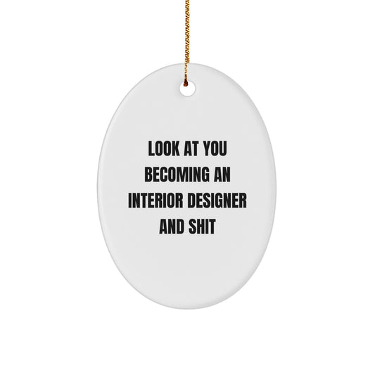 Interior Designer Keepsake Printed Christmas Ornament for Him Gift - Image 1