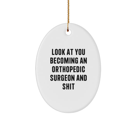 Funny Orthopedic Surgeon Gifts from Friends for Men - Inspirational Oval Ornament for Christmas Unique Decorations - Image 1