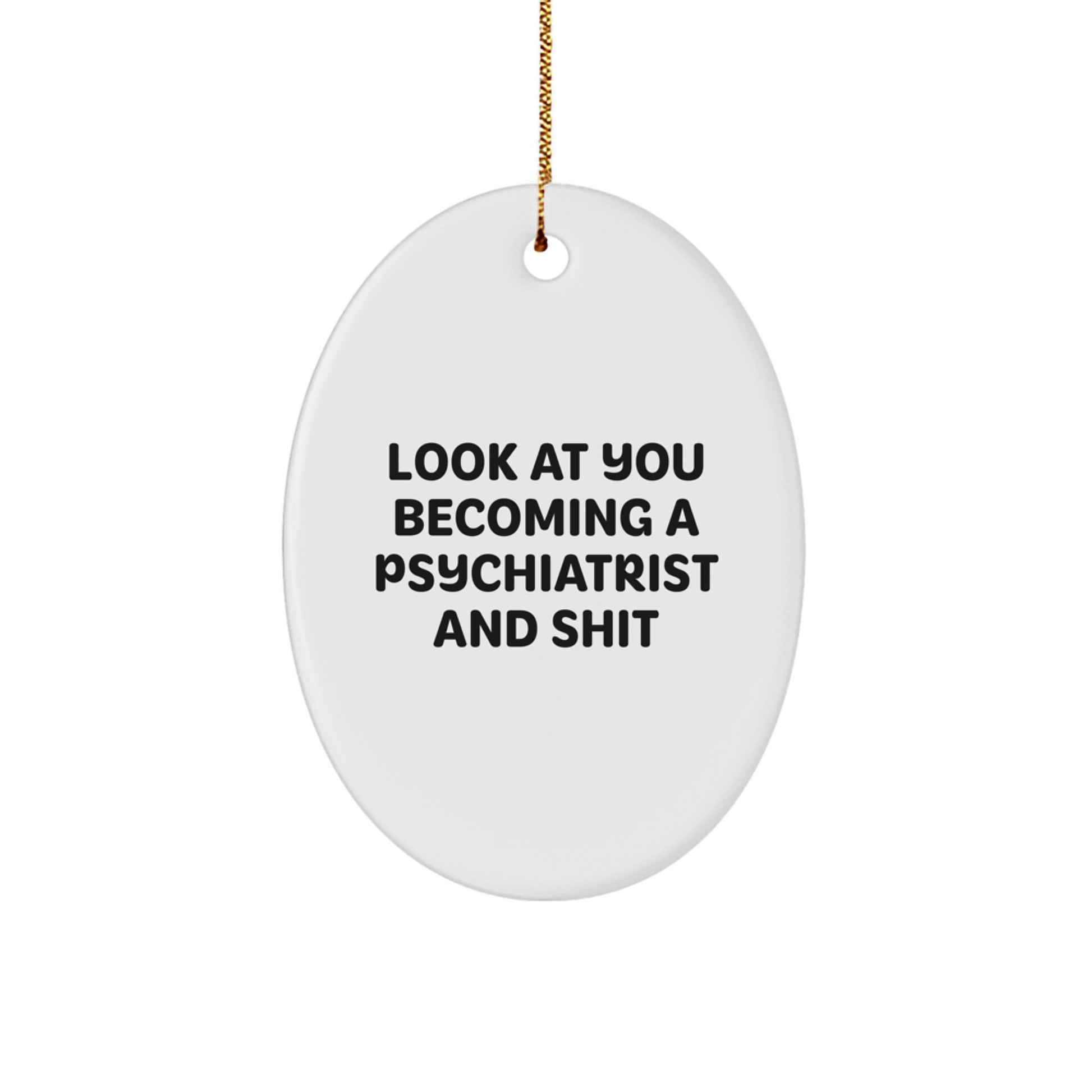 Psychiatrist Oval Ornament Idea for Coworkers Christmas Gift - Image 1