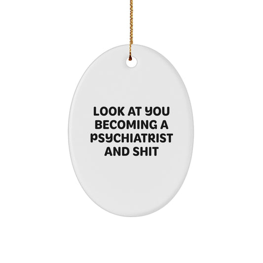 Psychiatrist Oval Ornament Idea for Coworkers Christmas Gift - Image 1
