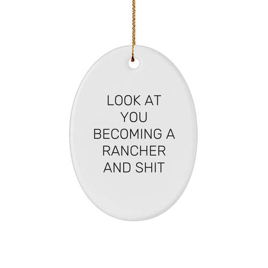 Rancher Favorite Oval Christmas Ornament for Kids Gift - Image 1
