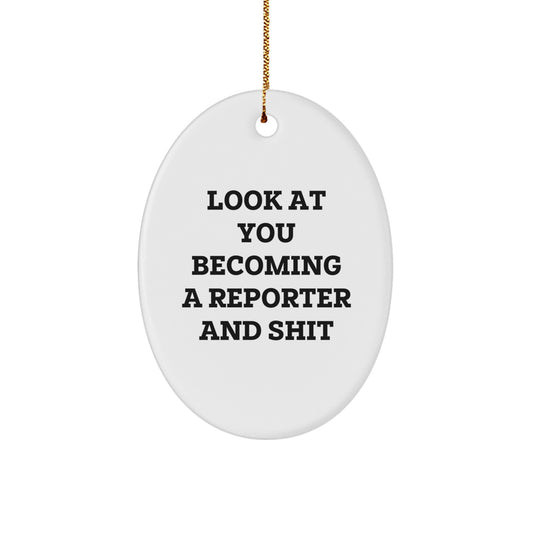 Reporter Keepsake Christmas Ornament for Him Bright Holiday Gift - Image 1