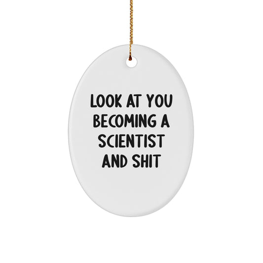 Sassy Scientist Christmas Ornament for Friends Novelty Gift Fun - Image 1