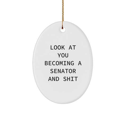 Funny Senator Oval Ornament Gifts for Senators, Funny Christmas Unique Senator Decorations Gifts from Friends, Family or Coworkers - Image 1